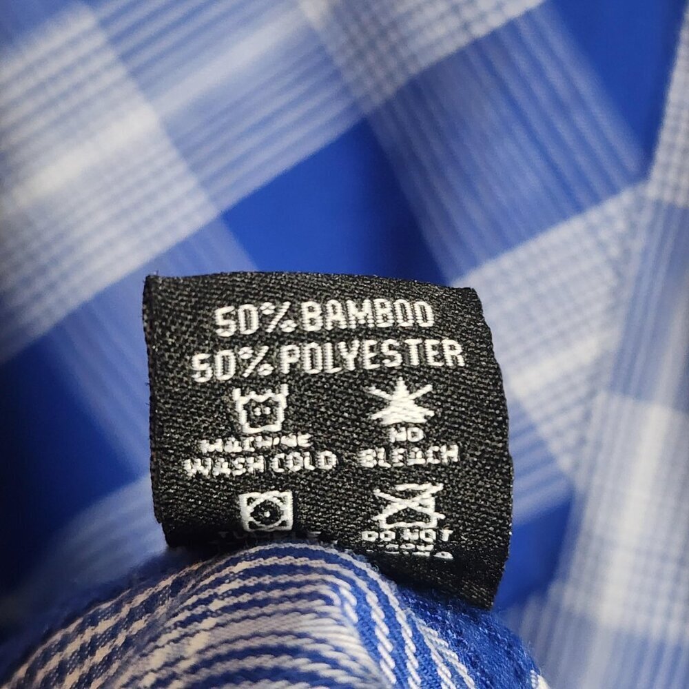 Dixxon Flannel Shirt Mens 3XL Blue Pine Avenue Plaid Short Sleeve Bamboo - Picture 7 of 10